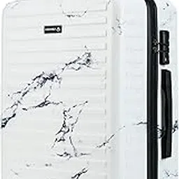 the assembly Hard-Sided Spinner Check In Luggage Medium (65 Cms) - Polycarbonate Printed 4 Wheels Trolley Bag For Travel With Tsa Lock - 24 Inches - Elegant Marble image 1