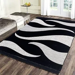 M/S Adorn 5 x 7 Feet Multi Printed Velvet Carpet Rug Runner and Shaggy for Bedroom | Designer Superfine Carpet for Living Area, Home with Anti Slip Backing (Design 21)-image-19