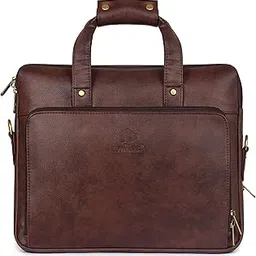 the clownfish Unisex-Adult Faux Leather Laptop Briefcase For Laptop Messenger Bag (Dark Brown)-picture-28