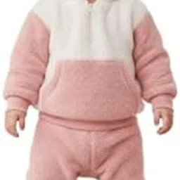 Baby Panda Hooded Fleece Set, Pink and White, Winter Warm Outfit-picture-19