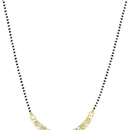 meenaz American Diamond Mangalsutra for women stylish Peacock vati wati 1gm gold mangal sutra short AD CZ Pendant Necklace design jewellery for women nallapusalu one gram 18 inch black beads chain -72-picture-30