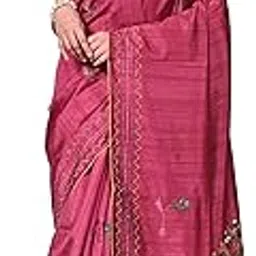 saantha Wine Silk Blend Premium Saree with Hand Embroidery-picture-37