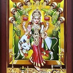 Garuda Photos - Goddess Gruha Lakshmi Photo with cow / Laxmi Devi / Gruhalakshmi Photo Frame (Regular 13 X 10 Inch)-picture-26