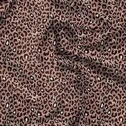 Soimoi Beige Poly Georgette Fabric Leopard Animal Skin Decor Fabric Printed Meter 52 Inch Wide-picture-20