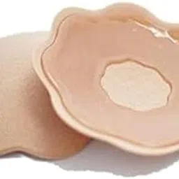 Women's Reusable Silicone Nipple Cover Pasties - Stick-on Breast Petals Beige-picture-41