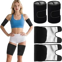 gedeuban 4PCS Thigh and Arm Wrap Compression, Hamstring Brace for Weight Loss, Sweat Bands Slimmer for Men Women-picture-44