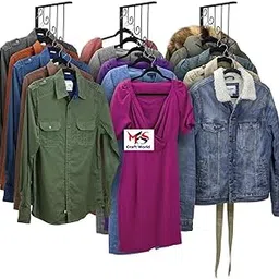 MFS Craft World® Wall Mounted Heavy Duty Metal Clothes Hanger Rack | Space Saver Organizer for Jackets, Shirts, Bags | Foldable Wall Hanger for Clothes, Towels & Accessories (Pack of 3-picture-30