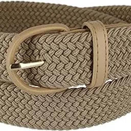 ctm Mens Elastic Covered Buckle Braided Stretch Belt (Big & Tall Available), XXXL, Khaki-picture-26
