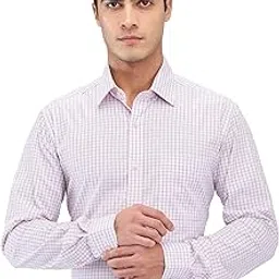 raymond Men Slim Fit Checks Pattern Pure Cotton Semi Cutaway Collar Full Sleeve Formal Shirt-picture-54