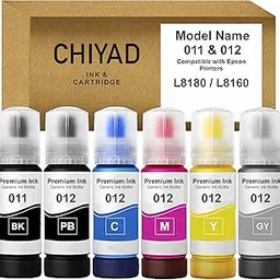 CHIYAD 011 & 012 Refill Ink Bottle Compatible with Epson Model L8180 and L8160 Printer (Photo Black, Black,Cyan,Yellow,Magenta,Grey Color Ink Bottle)-image-25
