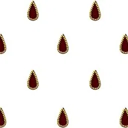 Comet Busters Traditional Maroon Tear Drop Bindis With Golden Border (7 mm) (BIN1158) image 1