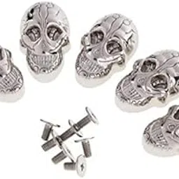 FABLOFT® 2x5 Set Skull Head Screwback Studs Punk Rivets for Bag Shoes Leathercraft Silver-picture-16