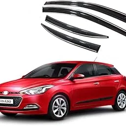 Compatible Chromeline Silverline Door Visor Wind Deflector for I20 Elite Model 2014 Onwards Set of 4 Pieces-picture-42