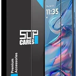 Military-Grade Gorilla Tempered Glass Screen Protector for Motorola Moto G45 (6.5 Inch) With Installation Kit | Edge to Edge Coverage | Black-picture-38