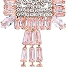 Rose Gold Plated Traditional Brooch with Simulated Stones and Tassel Design for Men’s Suits and Sherwanis (SMBR005RG)-image-58