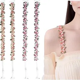 flavizo Bra Straps for Women Fancy | 2 Pcs Floral Embroidered Shoulder Straps | Adjustable Detachable Fancy Bra Straps for Off Shoulder Tops Dress Evening Dress-picture-32