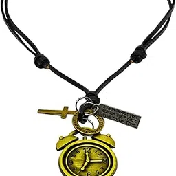 Retro Vintage Clock – 1.8-Inch Pure Stainless Steel Pendant with Adjustable Leather Rope for Men & Boys-image-74