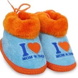 neska moda 6 To 12 Months I Love Mom And Dad Print Baby Booties-picture-42