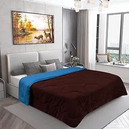 DREAM CARE Microfiber Reversible AC Comforter Single Bed | Winter Comforter | Blanket | Ultra Soft & Light Weight Quilt Duvet| 450 GSM | Dual Color (Teal & Coffee)-picture-33