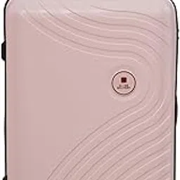 swiss military MilesPro 65CM Hard Trolley Luggage, Lightweight Polypropylene, 3D Design, Anti-Theft Zipper, Spacious 64L Capacity, Premium Cabin Suitcase with 3 Dial Lock, Peach image 1