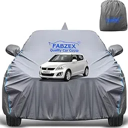 Waterproof Car Body Cover Compatible for Maruti Swift Old(All Models) with Mirror and Antenna Pockets,Triple Stitched,Bottom Elastic with Piping Style Grey Color with Free Bag-picture-14