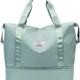jialto Nylon Expandable Travel Duffel Bag For Women | Foldable Travelling Bag For Women | Waterproof Luggage Duffel Carry Bag For Ladies (Travel Duffel Bag Light Greens)-picture-36