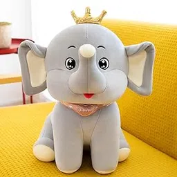 Stuff Tree Plush Sitting Elephant Soft Toy, Grey, Home Decore, Baby Birthday, Girlfriend Gift, 25 CM-image-93