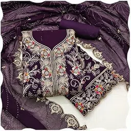 cocfi Embroidery Zari Work Pakistani Suit Dress Material Fabrics For Women-picture-35