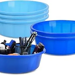 Homestic Pack of 6 Desk Organizer | Stationery Organizer | Multipurpose Storage Organizer | Office Supplies for Pen-Pencil-Staplers | Desktop Organizer | 6 LTR | Sky Blue & Blue-image-92