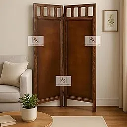 Wooden Partition for Pooja Room/Screen Separators for Living Room/Wall Panel/Room Partition/Wooden Partition for Living Room/Heritage Grid 2-Panel Wooden Room Divider for Kitchen-picture-33