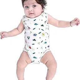 Relaxed-Fit Trendy Jumpsuit for Baby Girls | Cotton | Light White-1 | 3-6 Months | KIDS13993-image-79
