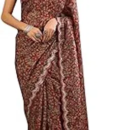 akhilam Women's Vichitra Silk Woven Design Saree With Unstitched Blouse Piece (AAVYA1301_HV_PARENT)-picture-17