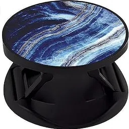 Eggshell Premium Cell Phone Grip Holder for Hand Glossy Finish Effect Black Expanding Stand Mobile Finger Back Holder (Sockets) Fold Compatible Cell Phone Tablets (Blue Glitter Waves Abstract)-picture-17
