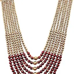 raadhe creation Seven Layers Long Mala for Men Wedding Traditional Gold Plated Dulha Necklace For sherwani-picture-18