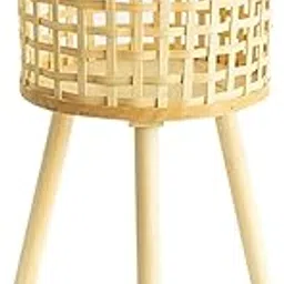 Nordic Bamboo Woven Plant Stand for Home Apartment Decoration and Display Large-image-25