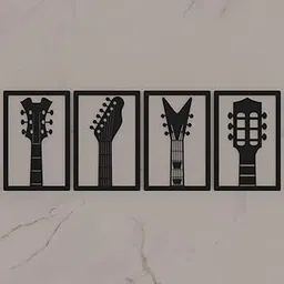 Zuaad Guitar Headstock Wall Art Set| Modern Geometric Home & Office Decor | Stylish Wall Hanging for Living Room, Bedroom & Workspaces-picture-22