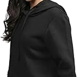 urban forge Stylish Korean Style Hooded Women Black Sweatshirt (LSW4-BL)-picture-32
