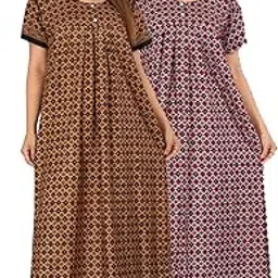 kuruti b sheets Brand Nighty for Women Cotton | Short Sleeves | Night Wear | Maxi for Women | Round Shaped Neck - Cotton Fabric-picture-24