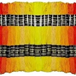 Pack of 50 Cotton Embroidery Thread Skeins Floss for Hand Embroidery, Friendship Bracelets, Art and Crafts and Other Decorative Purpose 7.5 Mtr 6 Ply Yellow to Orange Family Tone-image-5