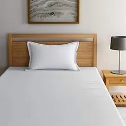 BD Weaves Cotton Solid Plain White Flat Bed Sheet For Single Bed (Pack Of 2), 250 TC image 1