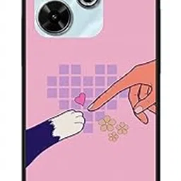 NDCOM for REDMI 13 5G Back Cover/Poco M6 Plus 5G Back Cover Cat and Human Love Printed Metal Case-picture-12
