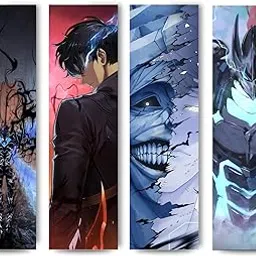 Replix Set of 4 Anime Wall Decor for Living Room Bedroom Anime Aesthethic Wall Panels For Decorative Wall Art And Wall hangings (Solo Leveling)-picture-26