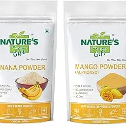 NATURE'S GIFT - FOR THOSE WHO CARE'S Banana Powder & Mango Fruit Powder -200 GM Each (Super Saver Combo Pack)-image-93