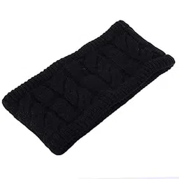 1 PC Winter Knitted Fleece Warm Unisex Headbands for Men & Women- Ear Warmer Headband Hair Band Wool Head Wraps Winter Unisex Ear Warmers (Black)-image-62