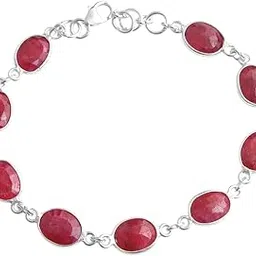 arisha silver Arisha Kreation 925 Silver Red Ruby Bracelet for Women | Gifts for Wife, Girlfriend, Sister | Adjustable Sterling Silver Bracelets-picture-14