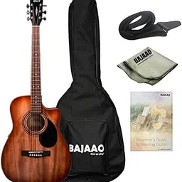 Cort AF500CE Standard Series Cutaway 6 String Electro Acoustic Guitar with Gig-Bag, Strap, Polishing Cloth & E-Book-picture-18