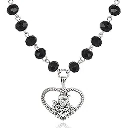 czardonic Shiv Silver Religious Pearl Stainless Steel Neckpiece Stylish & Fancy Necklace for All Men & Women | Black-picture-34