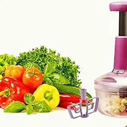 Easy Chopper, 750ml Food Processor, Stainless Steel Blades, Manual Hand Press Vegetable Chopper with Beating Blade, Multicolor-image-47