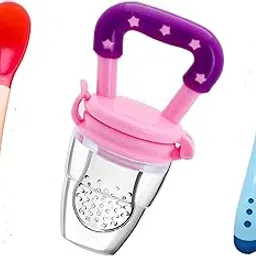 Lappu Silicone Baby Fruit Nibbler And Food Feeder For 6 To 12 Months Baby Bpa Free With Baby 2 Pcs Hot Sensitive Spoon (Combo Saver) (Multi1)-picture-56