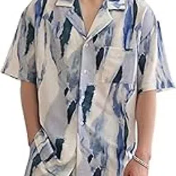 greciilooks Men's Rayon Printed Co Ord Set | Night Suit | T-Shirt and Shorts Set | Night Dress | Pyjama Set-picture-28